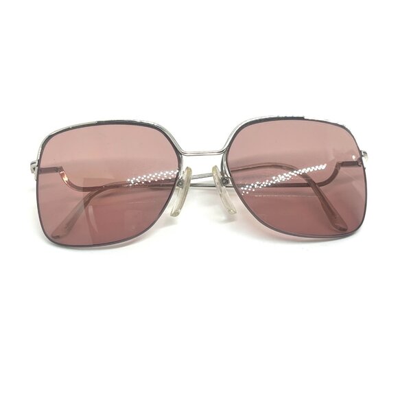 VINTAGE LOGO PARIS FRANCE EYEGLASSES SUNGLASSES FRAMES ROSE LENS METAL 80s - Picture 3 of 16